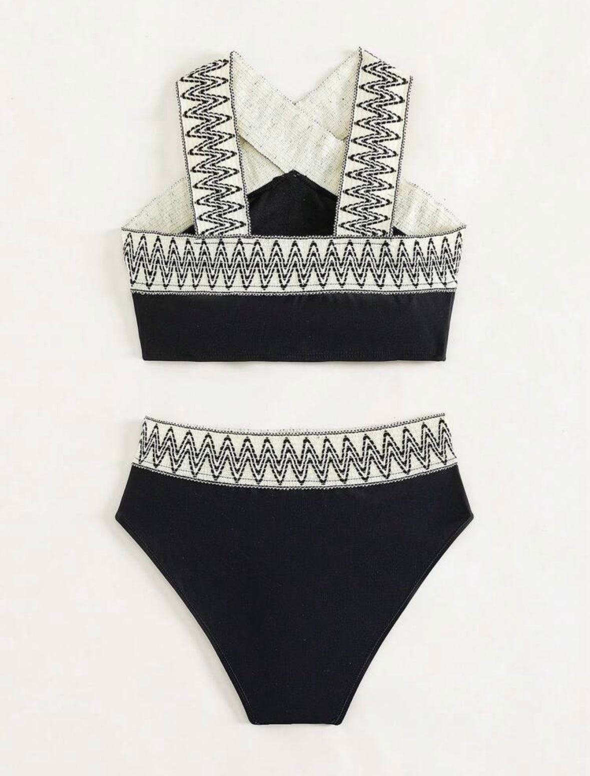 Traje de Baño Bikini Chevron Negro