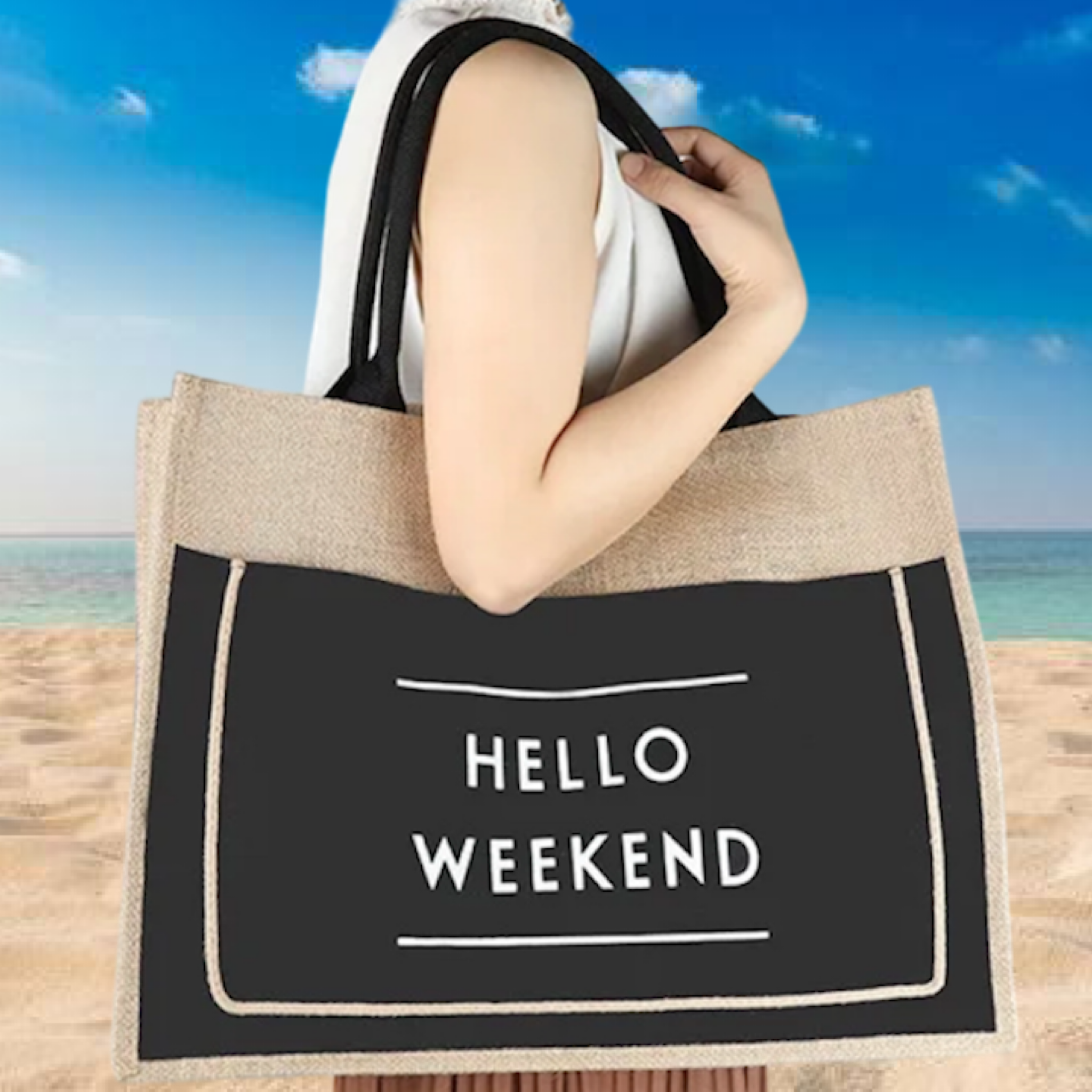 Bolsa para Playa "Hello Weekend"