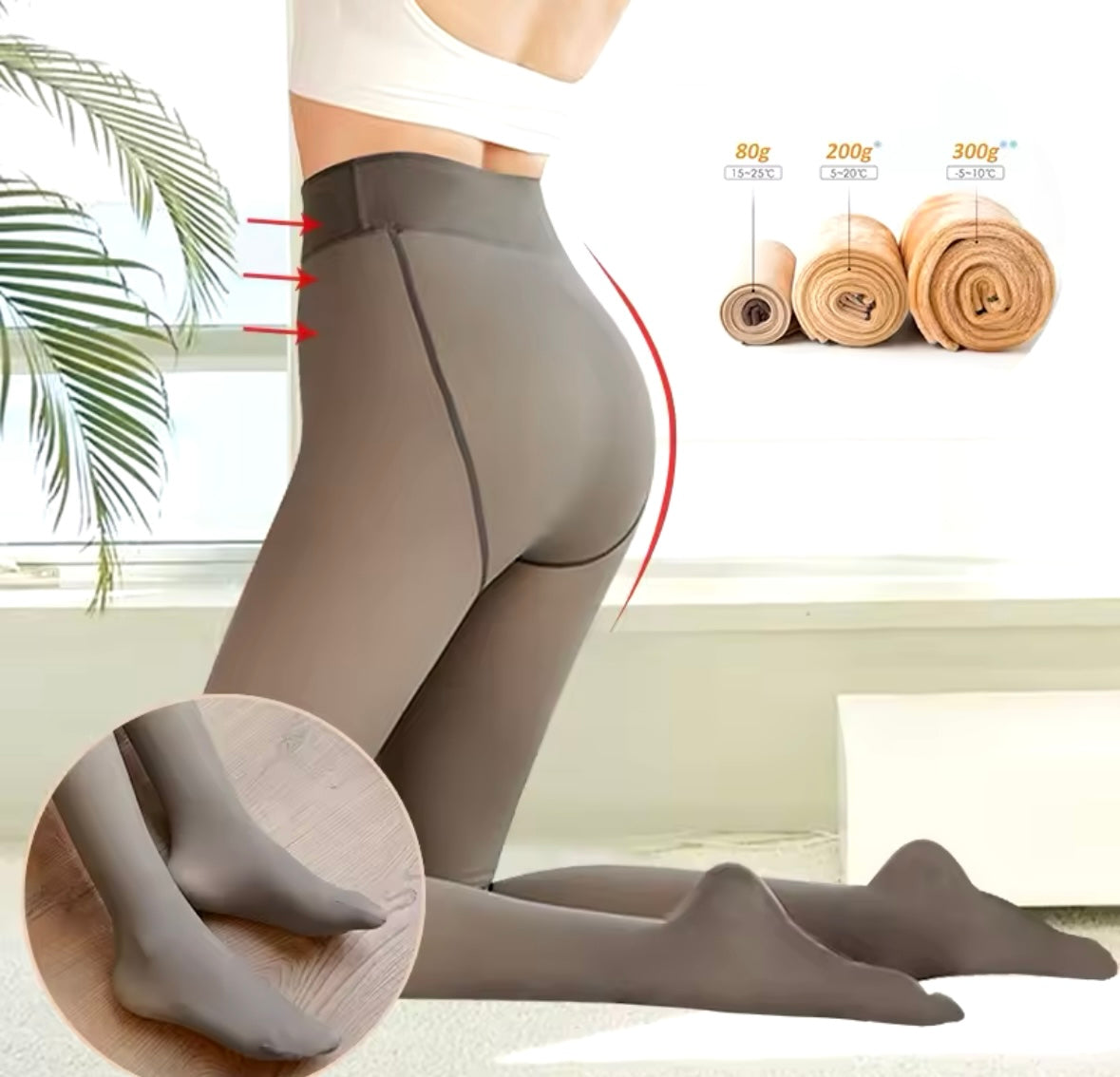 Mallas Afelpadas con Efecto Piel