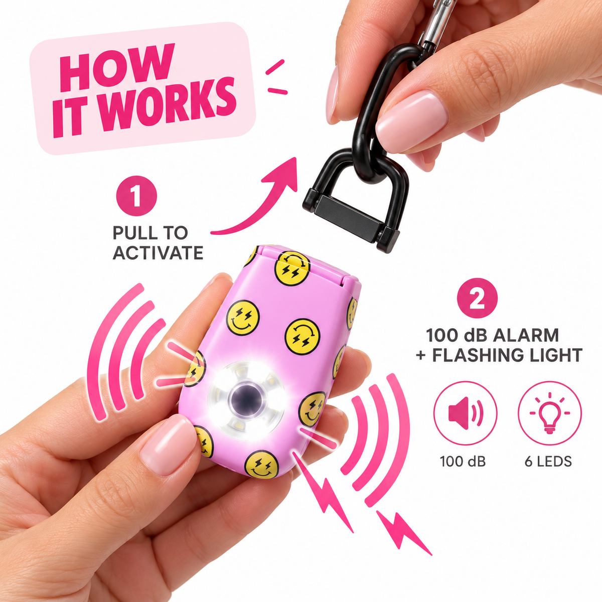 Charm Alarm - Alarma Personal con Luz