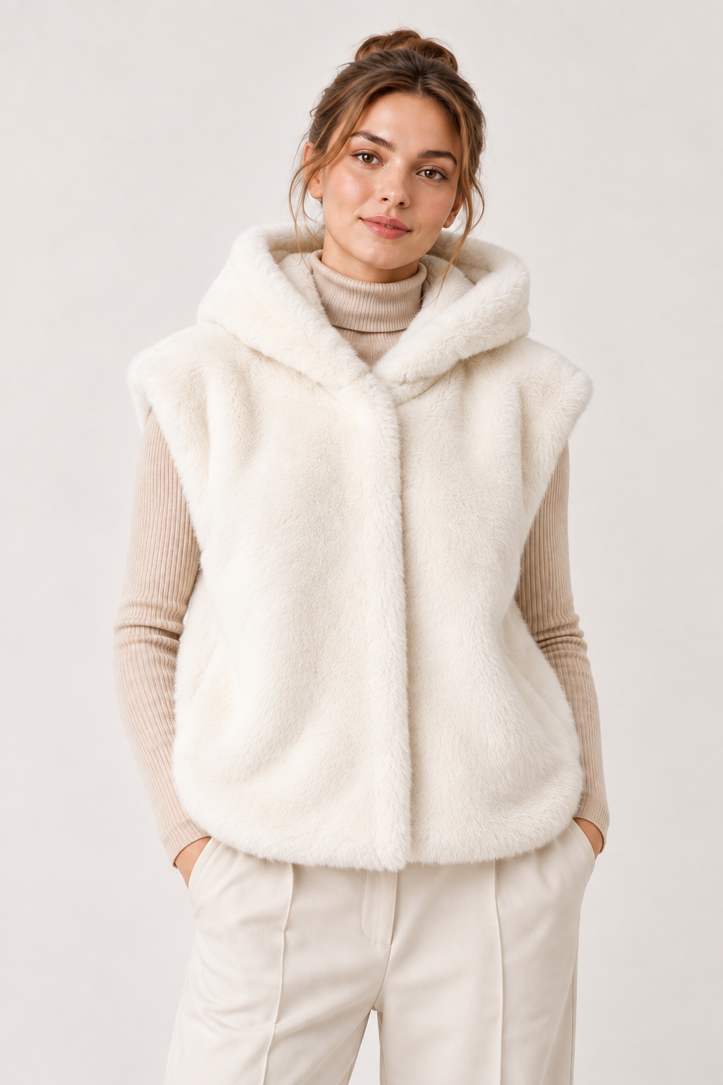 Fur Hooded Vest