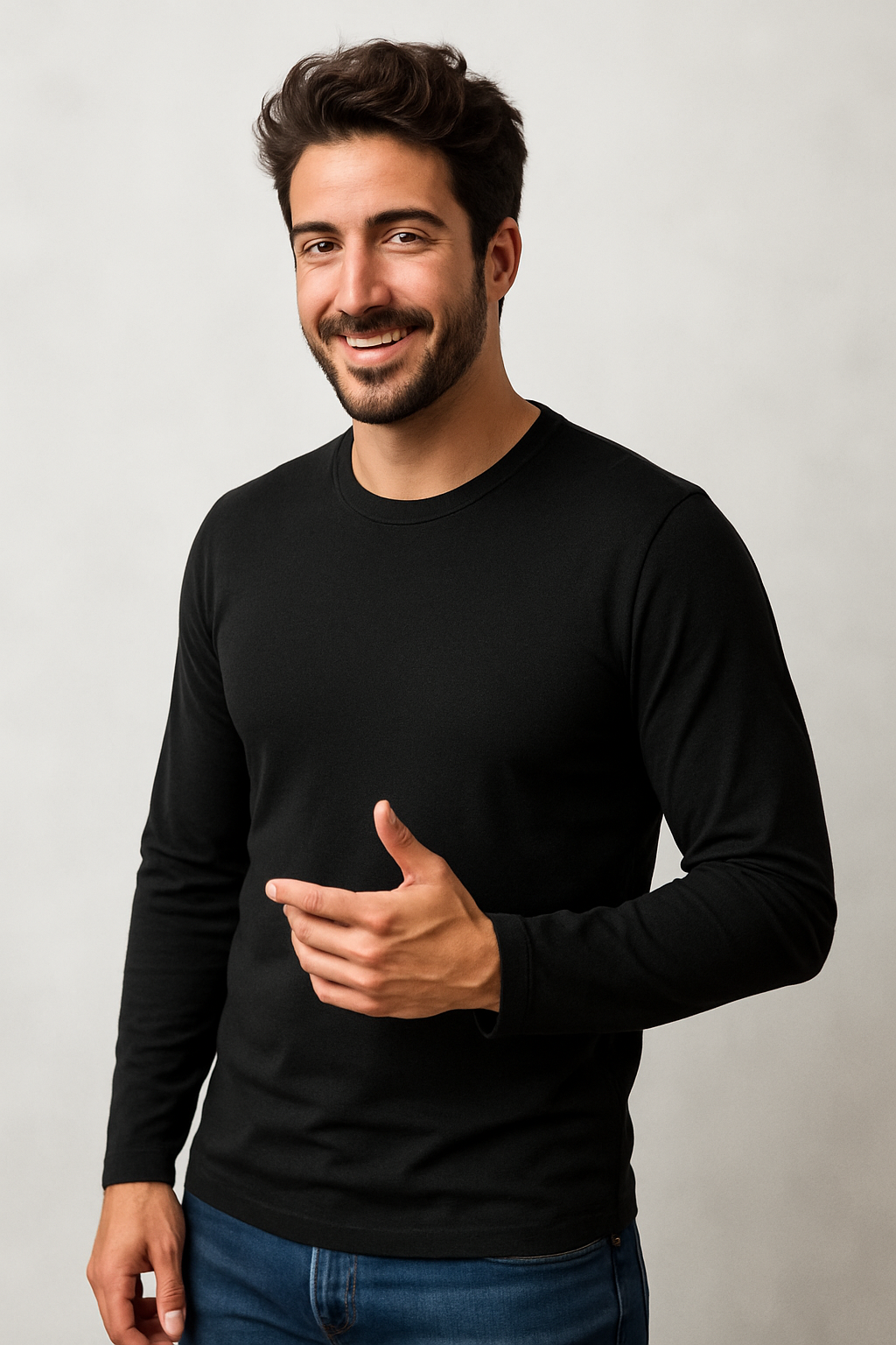 Camisa Térmica de Cuello Redondo con Felpa