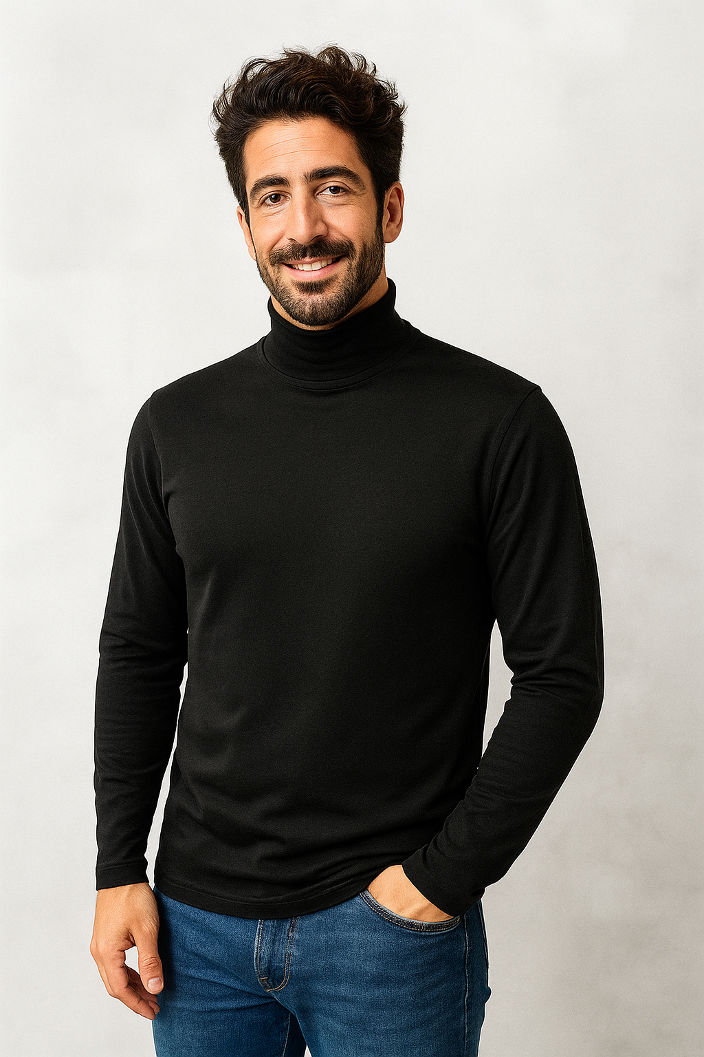 Camisa Térmica de Cuello Alto con Felpa