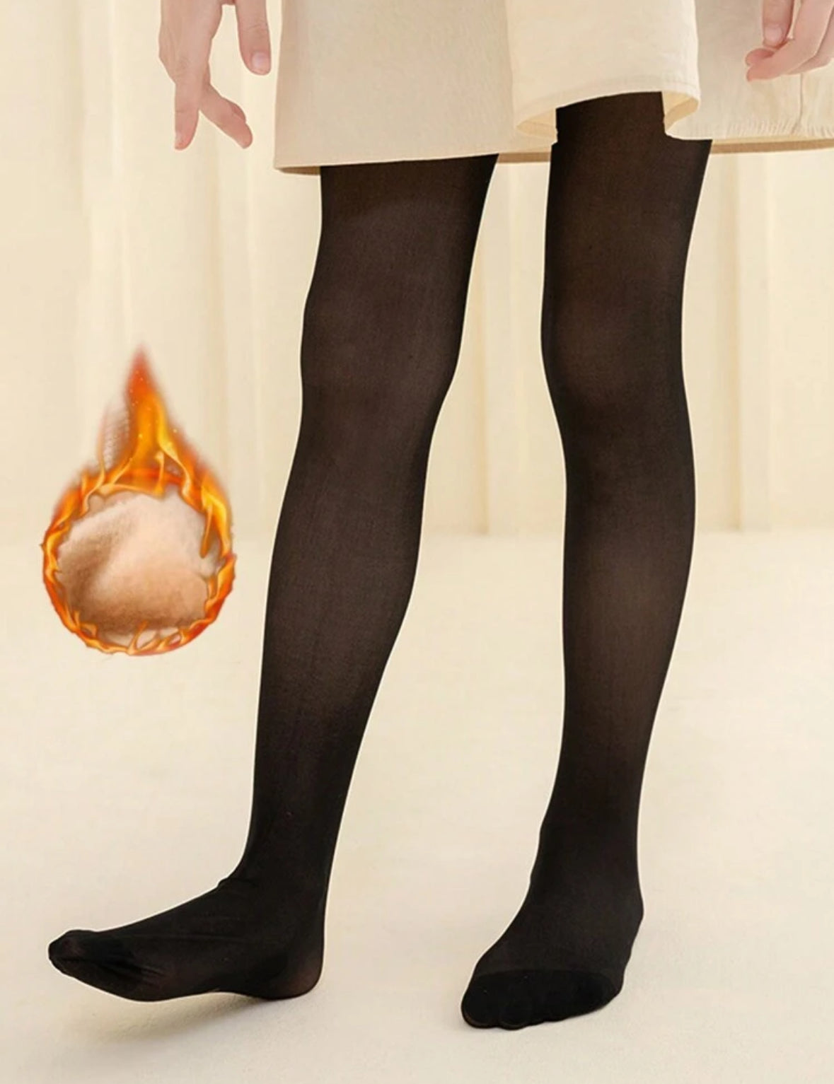 Medias Afelpadas Efecto Piel para Niñas