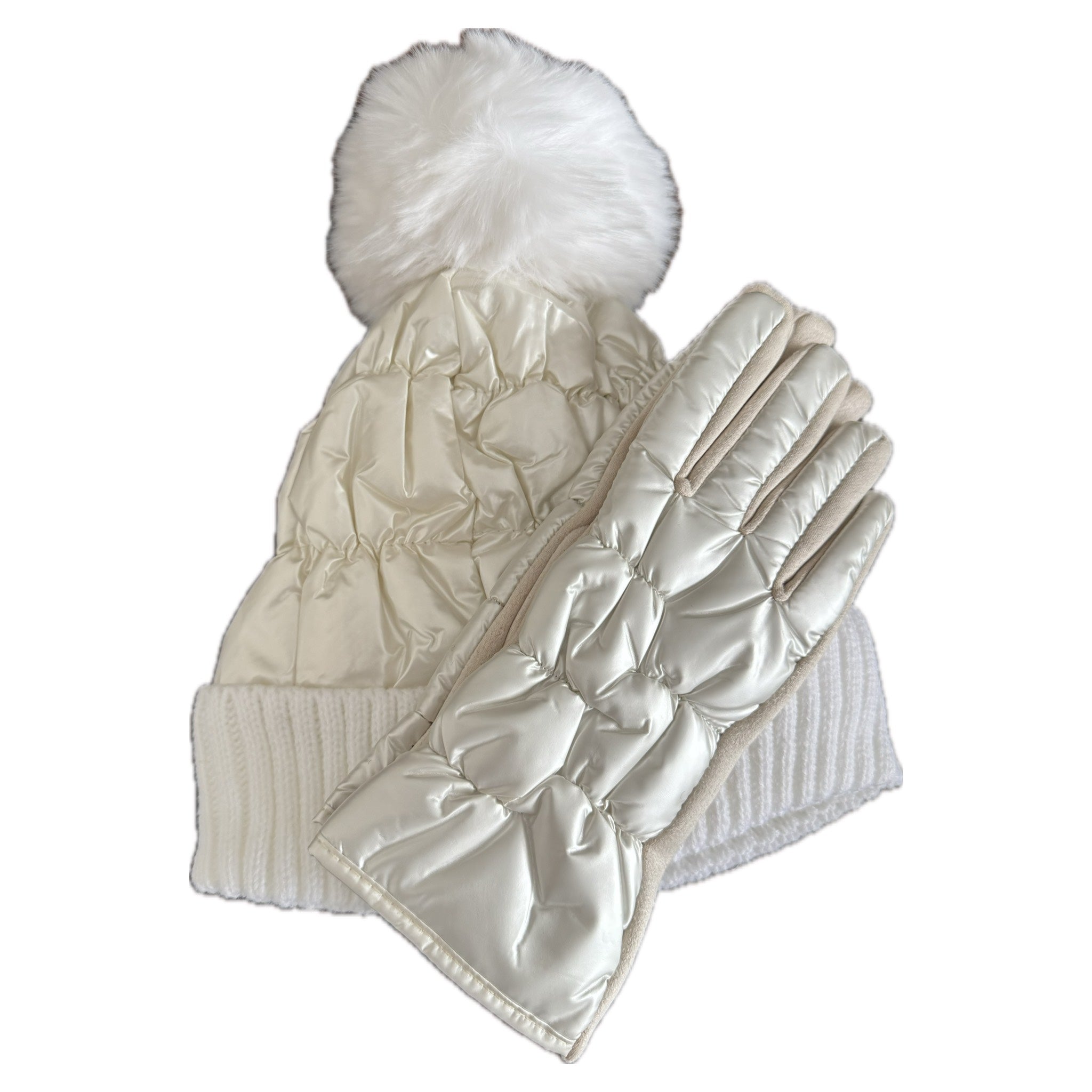 Set Metálico de Gorro y Guantes