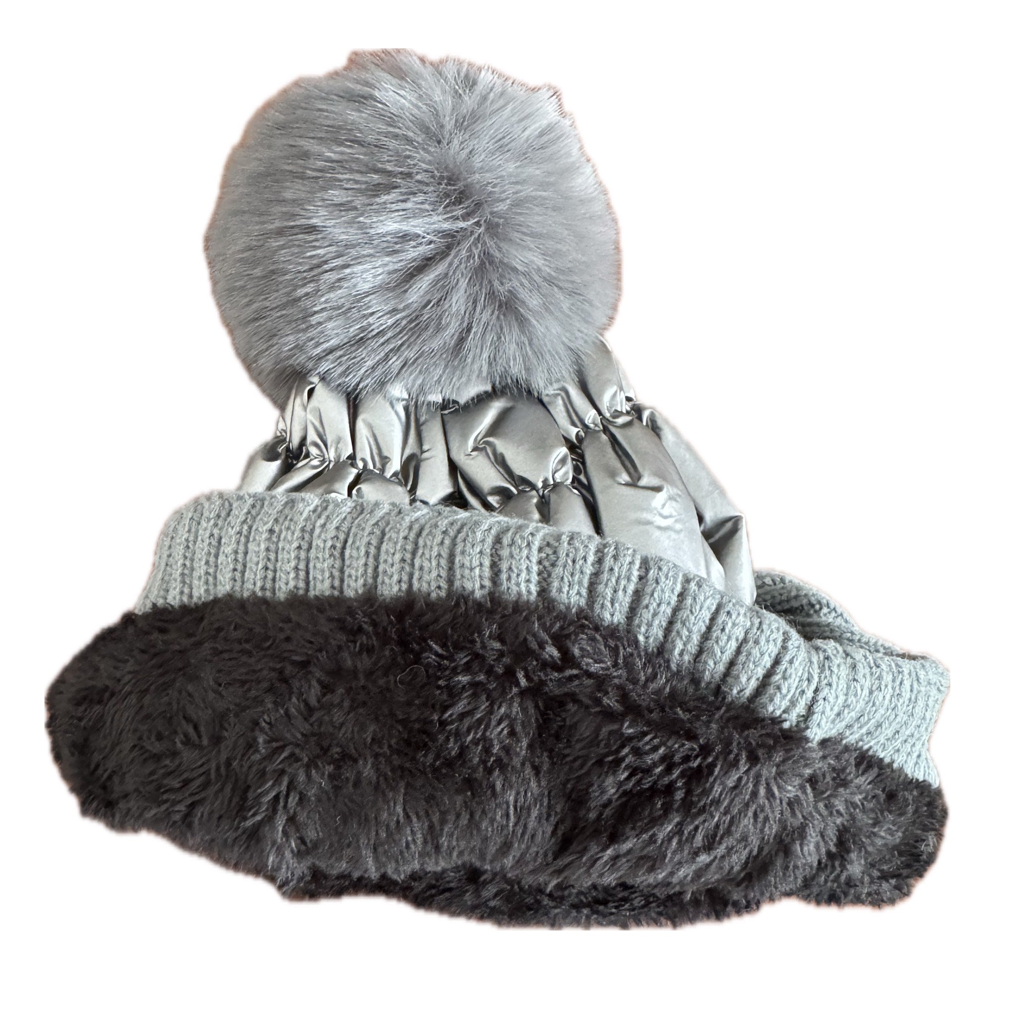 Set Metálico de Gorro y Guantes