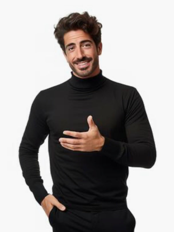 Camisa Térmica de Cuello Alto con Felpa (Talla Grande)