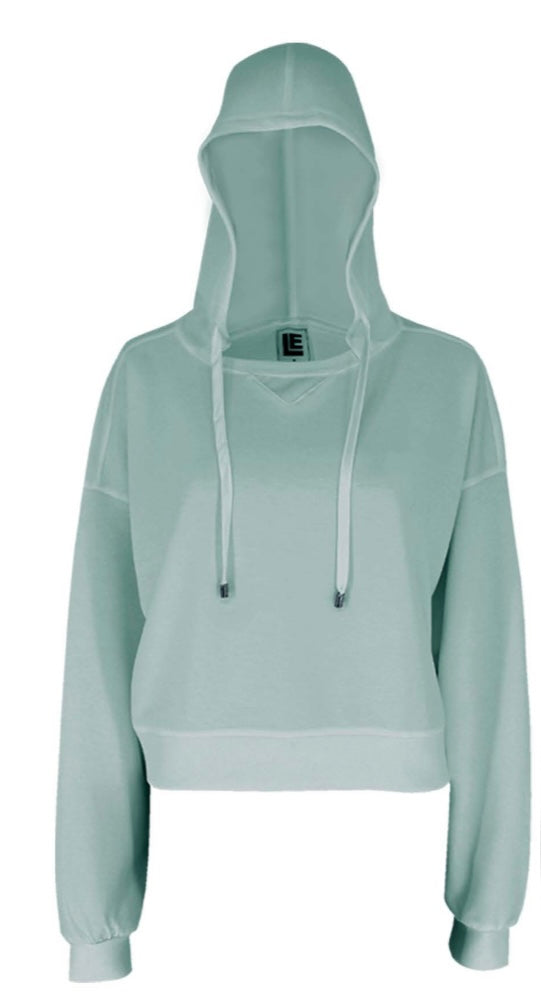 Crop Top Loungewear con Hoodie