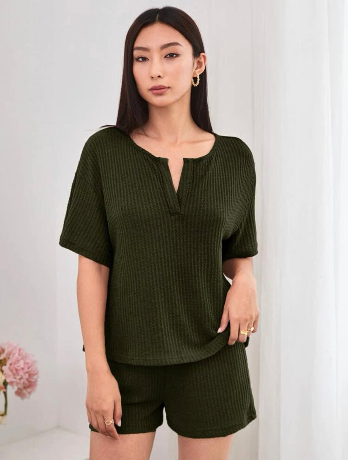 Loungewear Set Tejido con Shorts