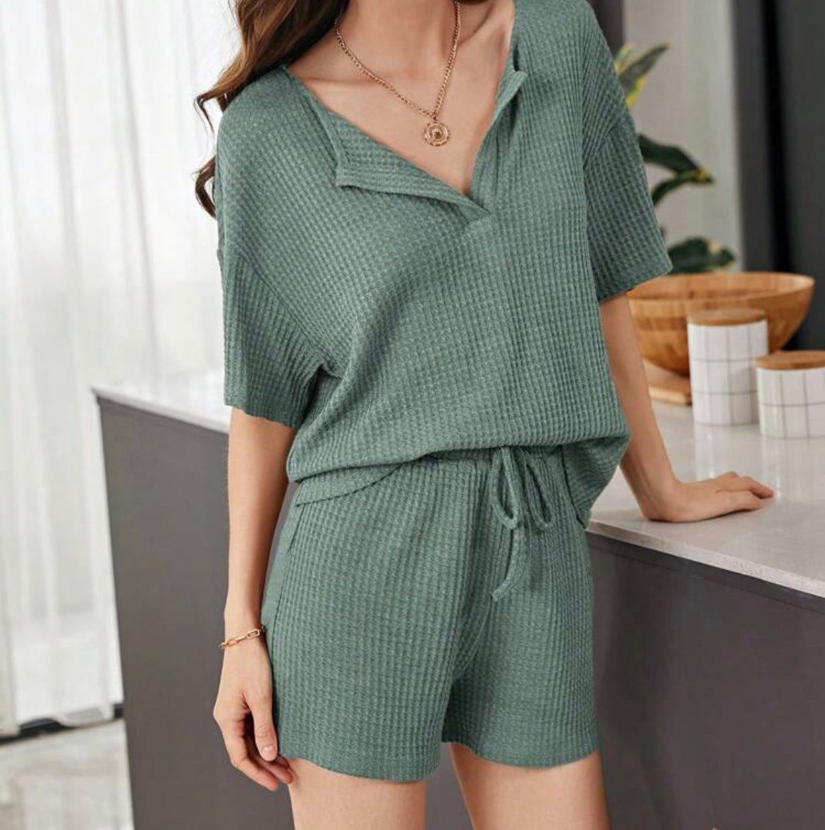 Loungewear Set Tejido con Shorts